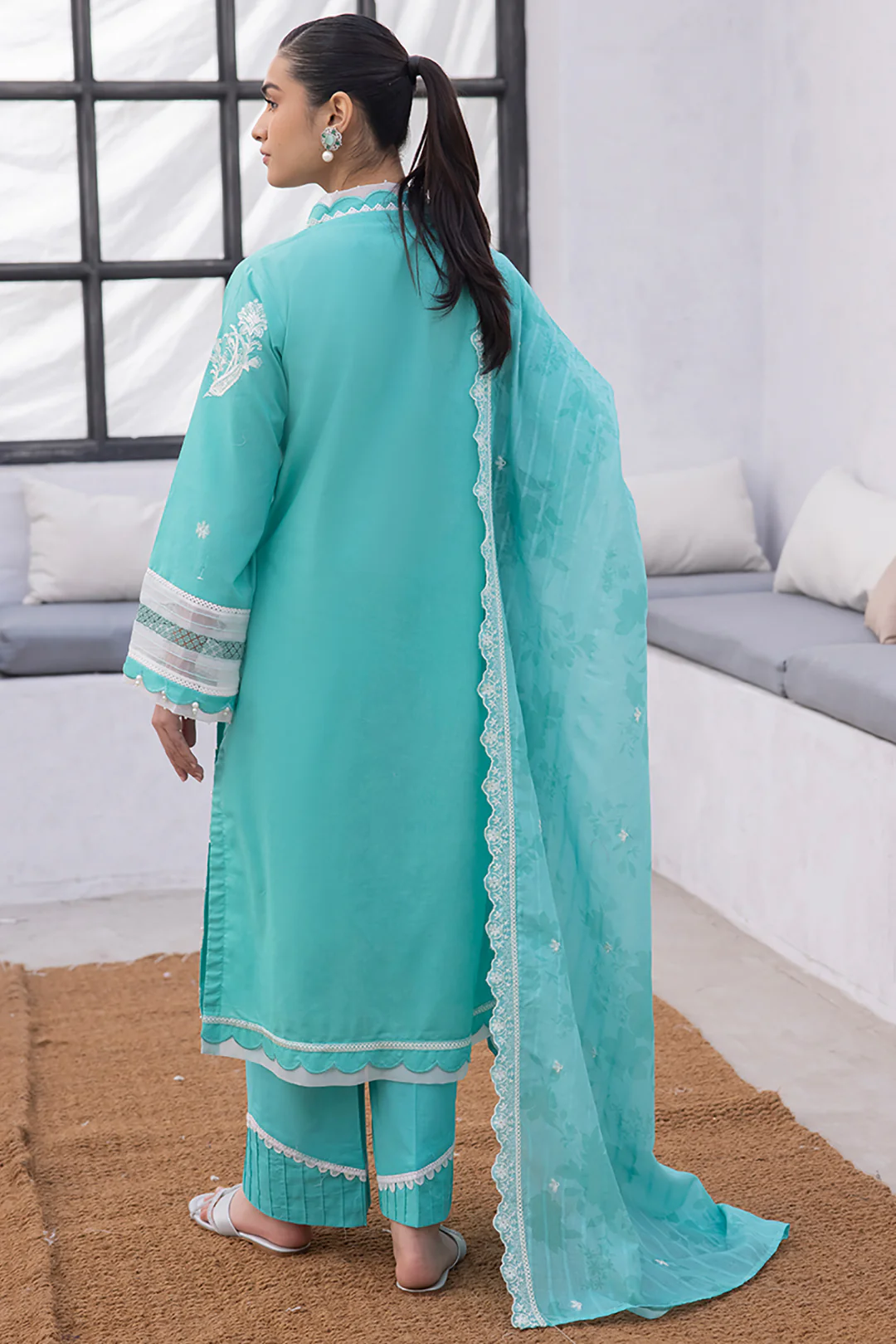Embroidered Shirt Shalwar Dupatta - 1147 - Image 5