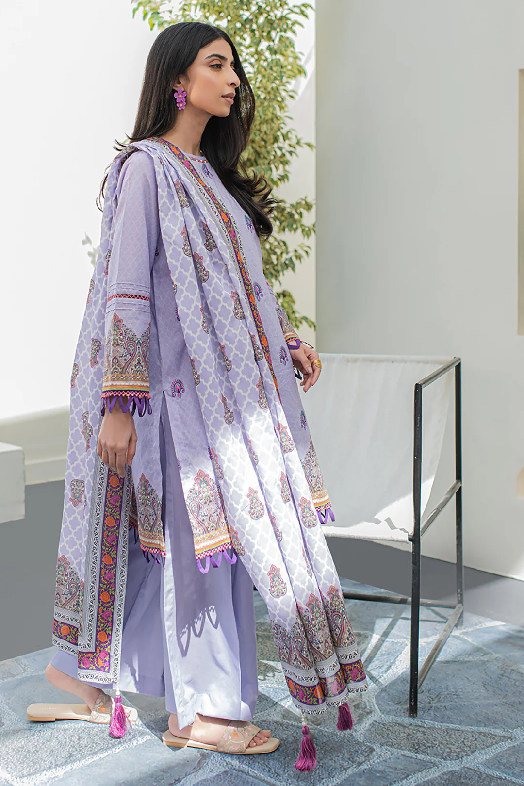 Embroidered Shirt Shalwar Dupatta - 1246 - Image 3