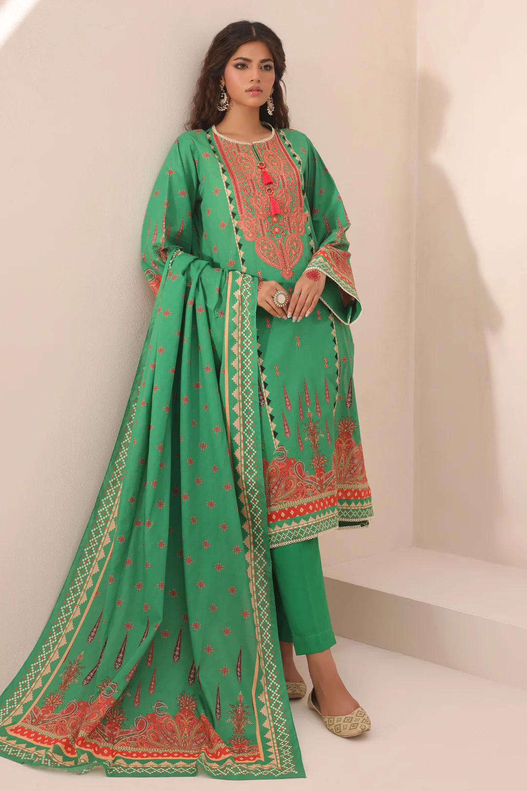 Embroidered Shirt Shalwar Dupatta - 1247 - Image 3