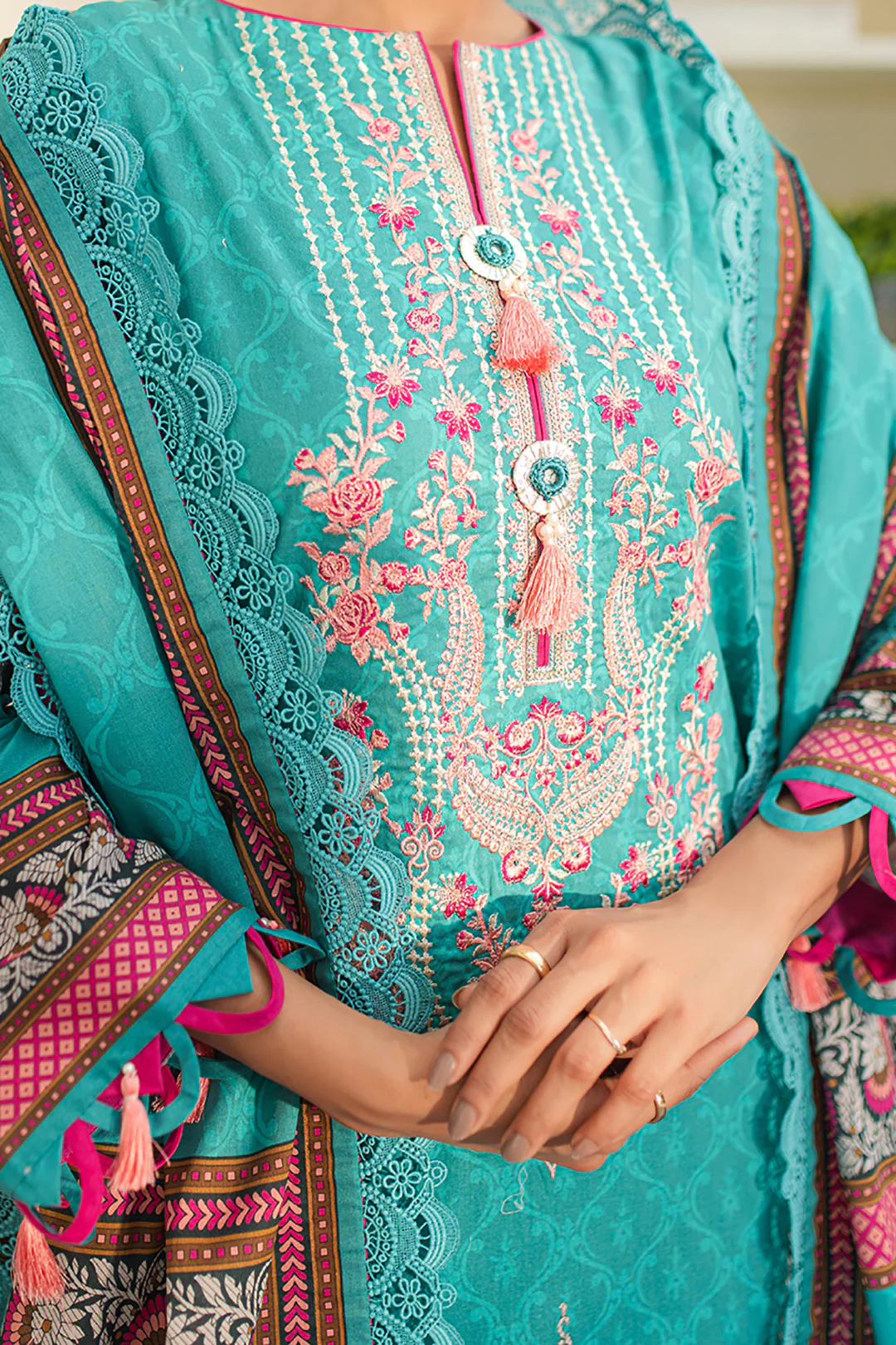 Embroidered Shirt Shalwar Dupatta - 1249 - Image 4