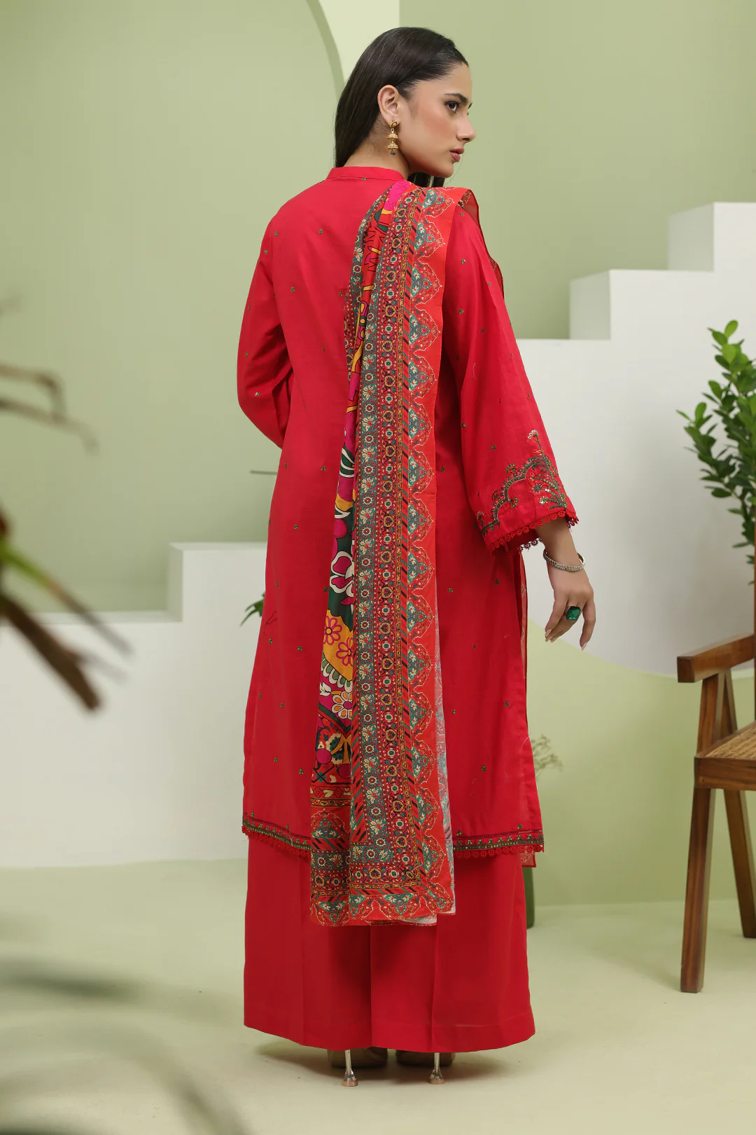 Embroidered Shirt Shalwar Dupatta - 1272 - Image 4