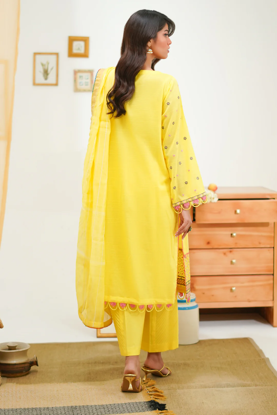 Embroidered Shirt Shalwar Dupatta - 1285 - Image 5