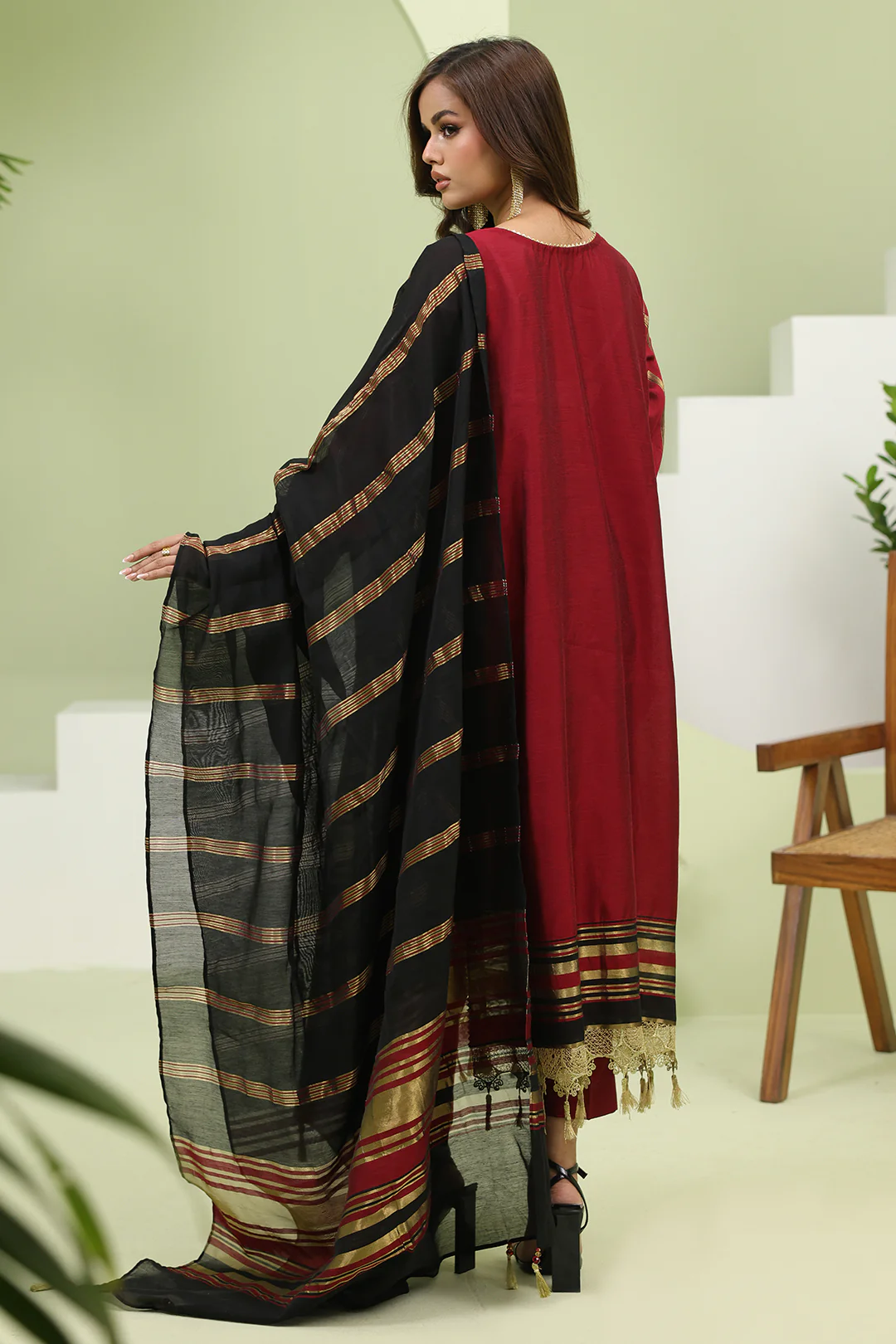 Embroidered Shirt Shalwar Dupatta - 1294 - Image 5