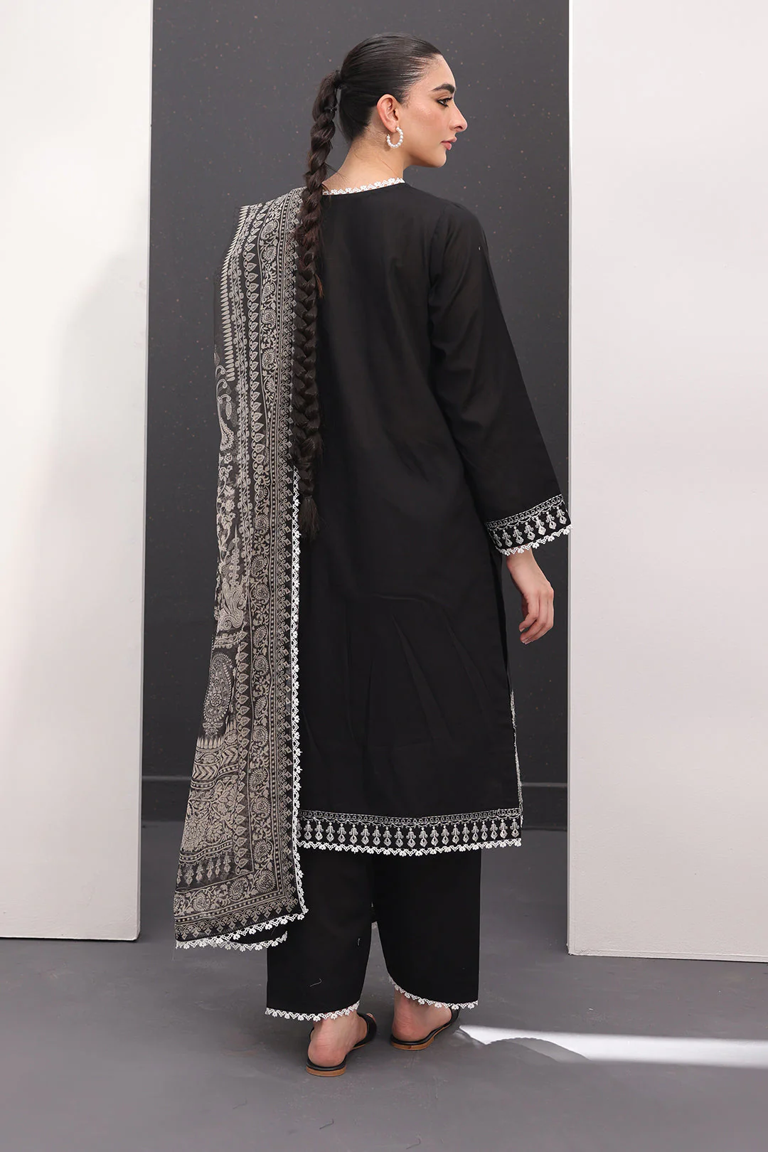 Embroidered Shirt Shalwar Dupatta - 1539 - Image 7