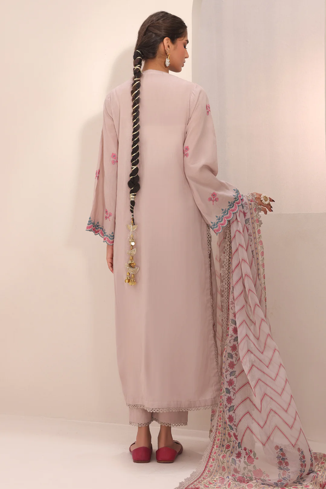 Embroidered Shirt Shalwar Dupatta - 1552 - Image 6