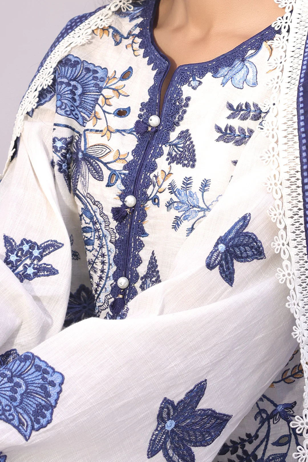 Embroidered Shirt Shalwar Dupatta - 1554 - Image 4