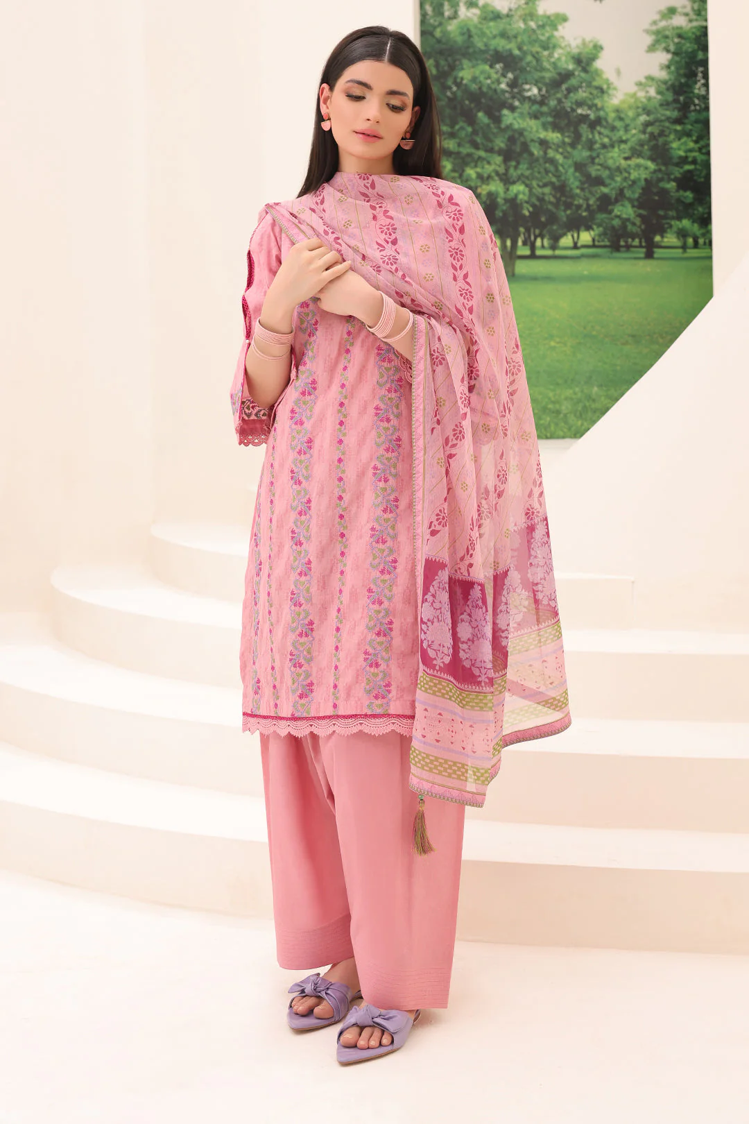 Embroidered Shirt Shalwar Dupatta - 1765 - Image 2