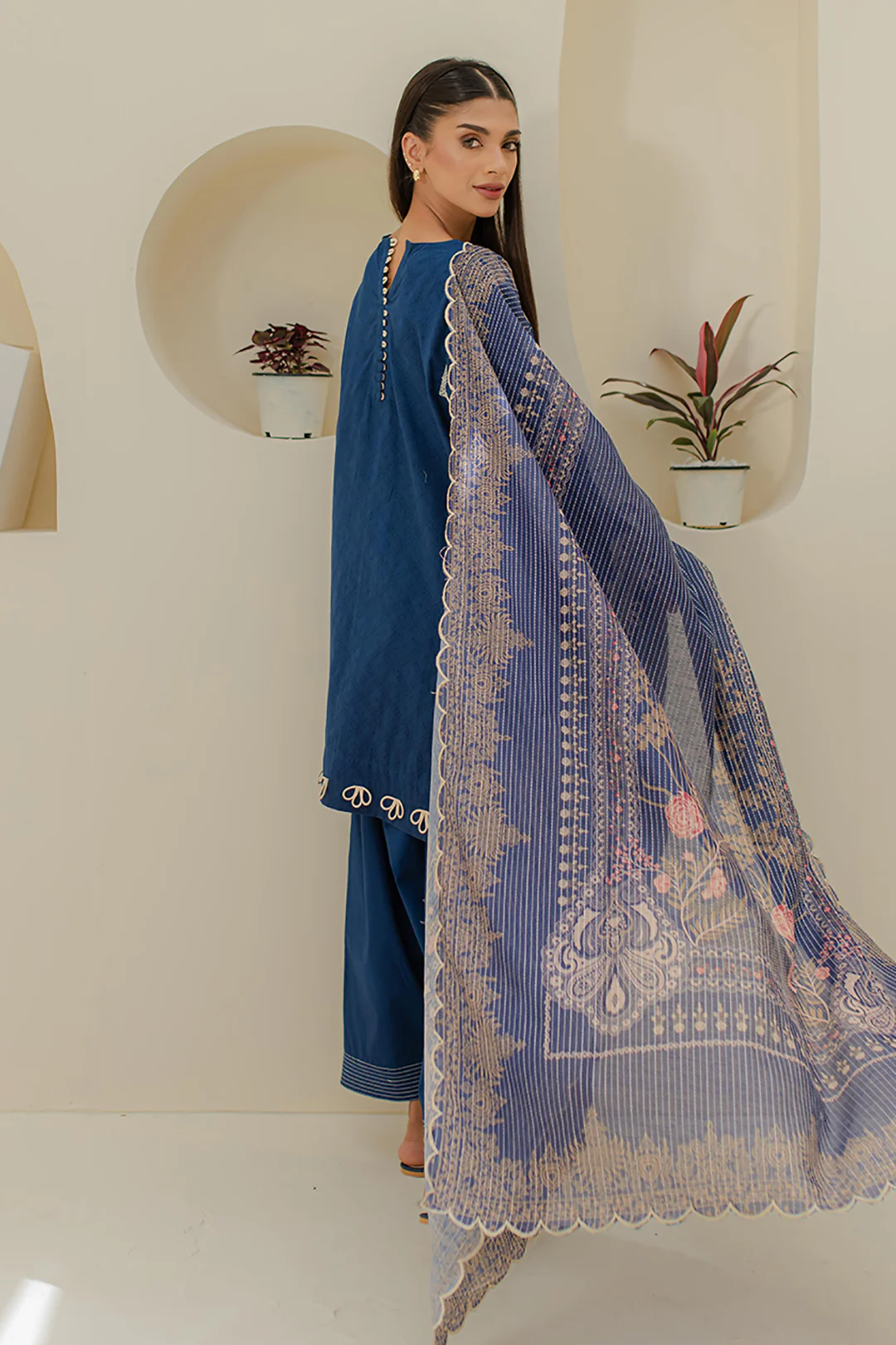 Embroidered Shirt Shalwar Dupatta - 1767 - Image 6