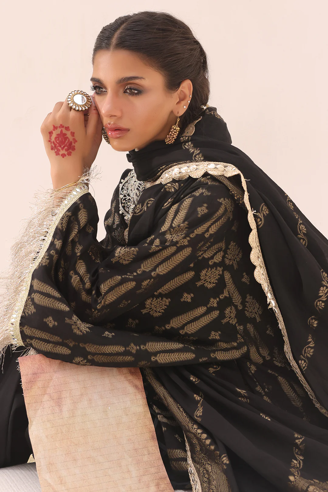 Embroidered Shirt Shalwar Dupatta - 1799 - Image 7