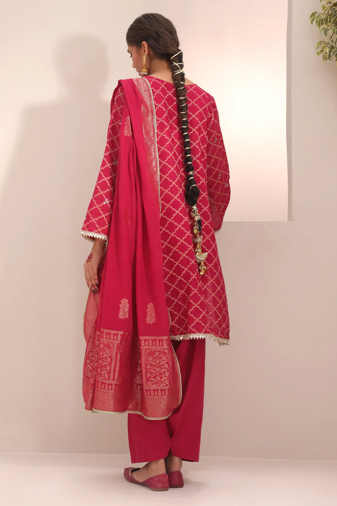 Embroidered Shirt Shalwar Dupatta - 1801 - Image 9