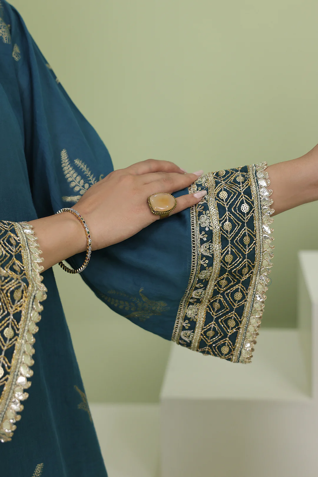 Embroidered Shirt Shalwar Dupatta - 1804 - Image 4