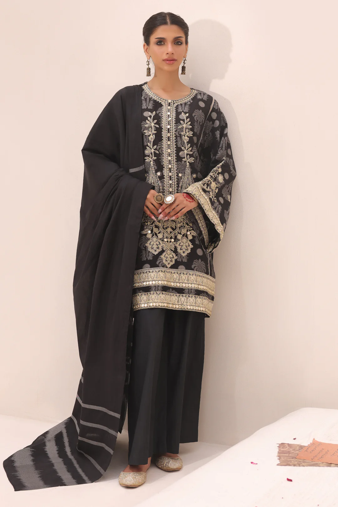 Embroidered Shirt Shalwar Dupatta - 1806 - Image 2