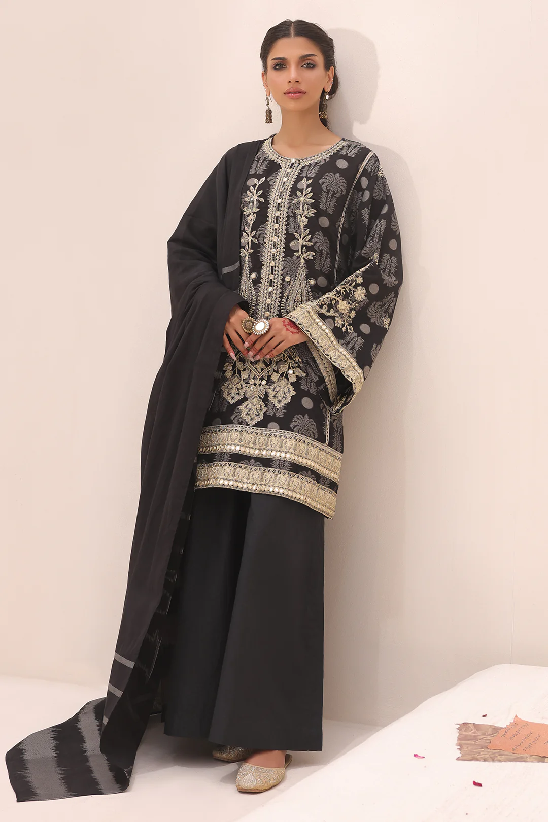 Embroidered Shirt Shalwar Dupatta - 1806 - Image 6