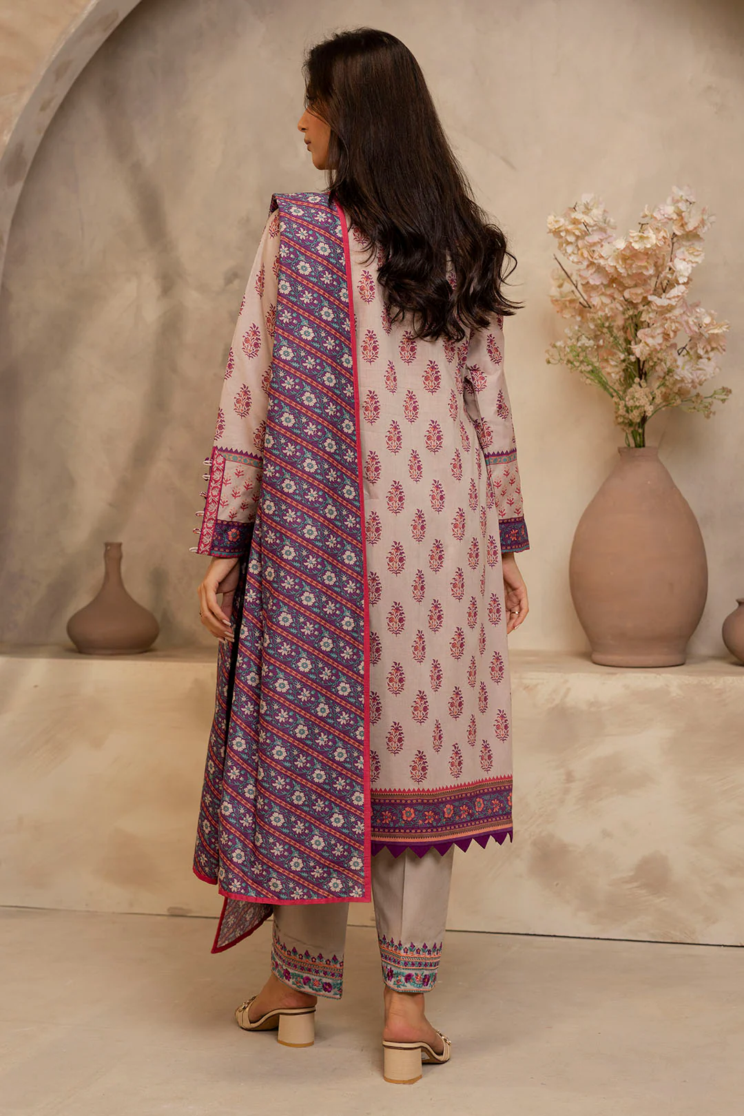 Embroidered Shirt Shalwar Dupatta - 0064 - Image 5