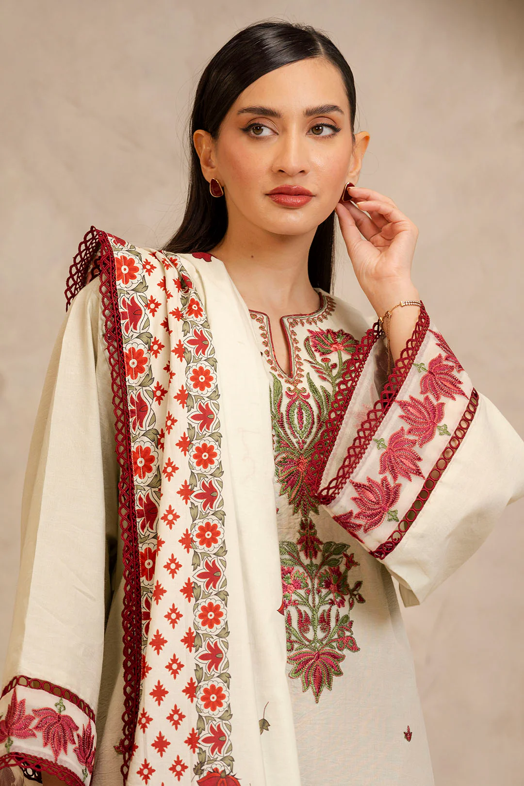 Embroidered Shirt Shalwar Dupatta - 0073