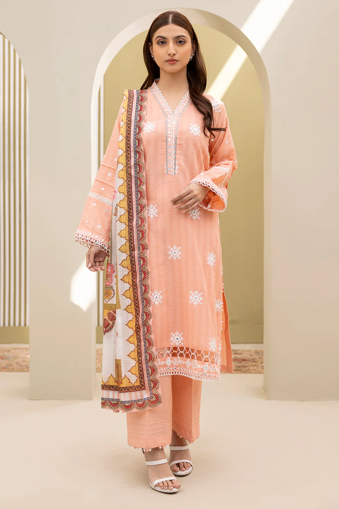 Embroidered Shirt Shalwar Dupatta - 0074 - Image 2