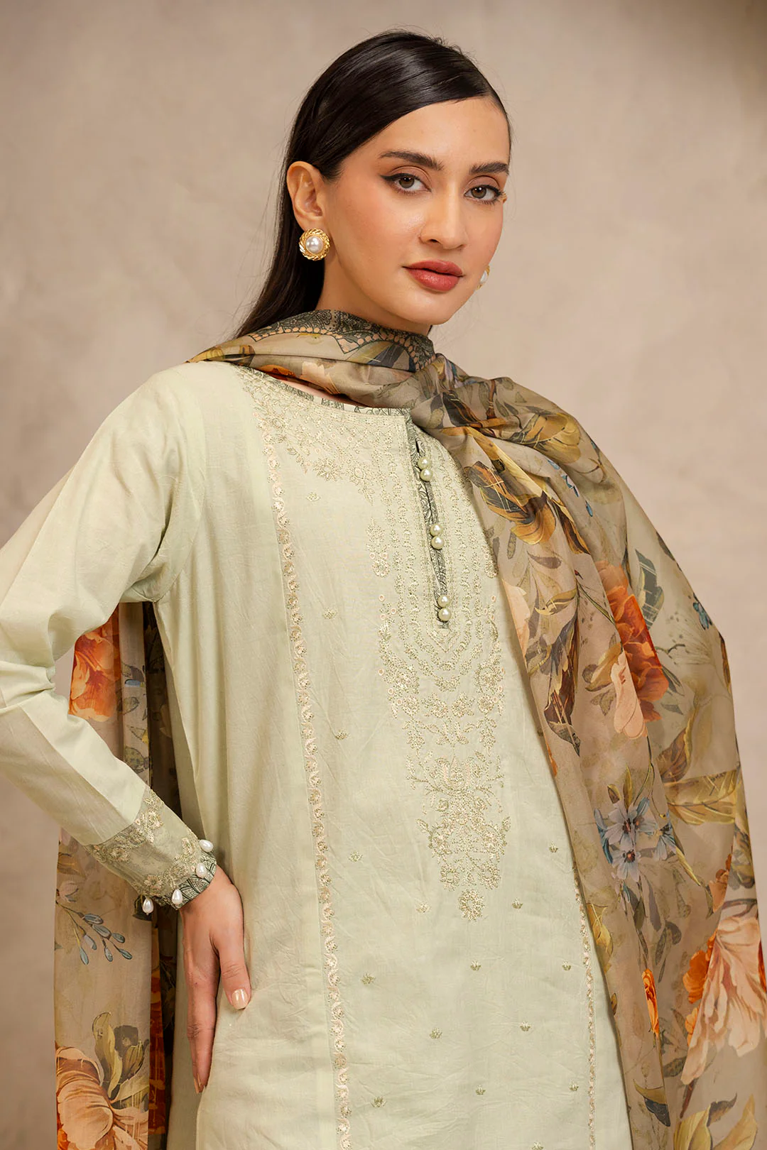 Embroidered Shirt Shalwar Dupatta - 0077
