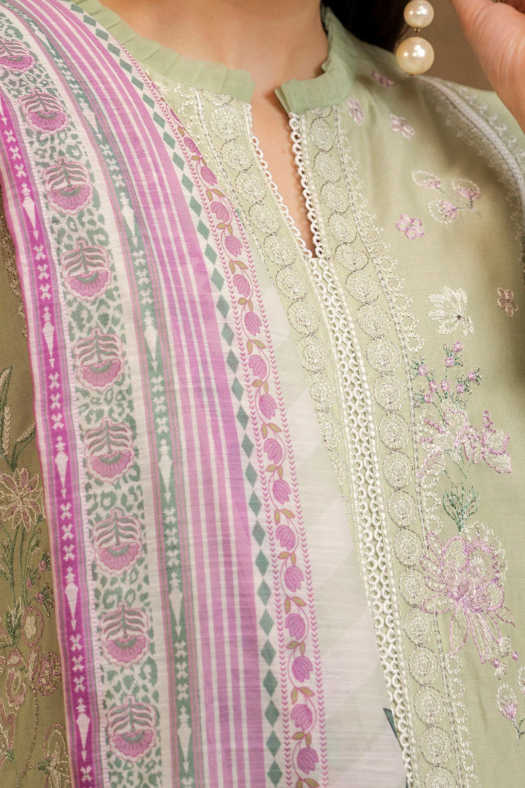 Embroidered Shirt Shalwar Dupatta - 0078 - Image 4