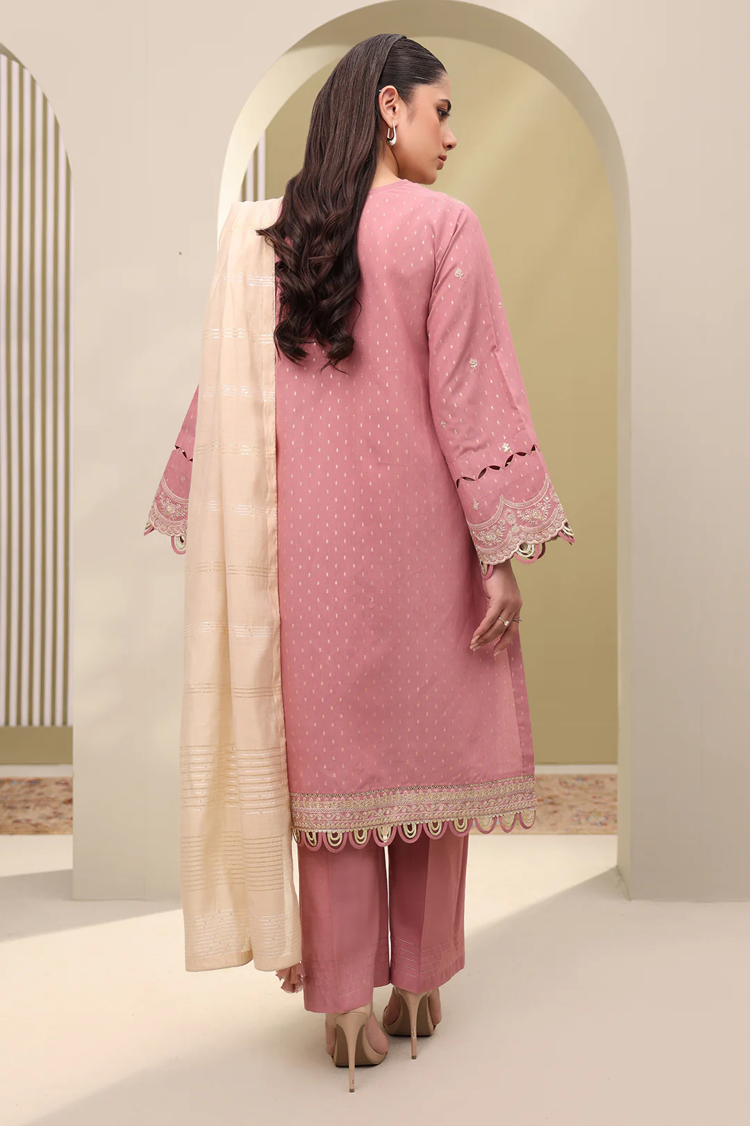 Embroidered Shirt Shalwar Dupatta - 0080 - Image 8