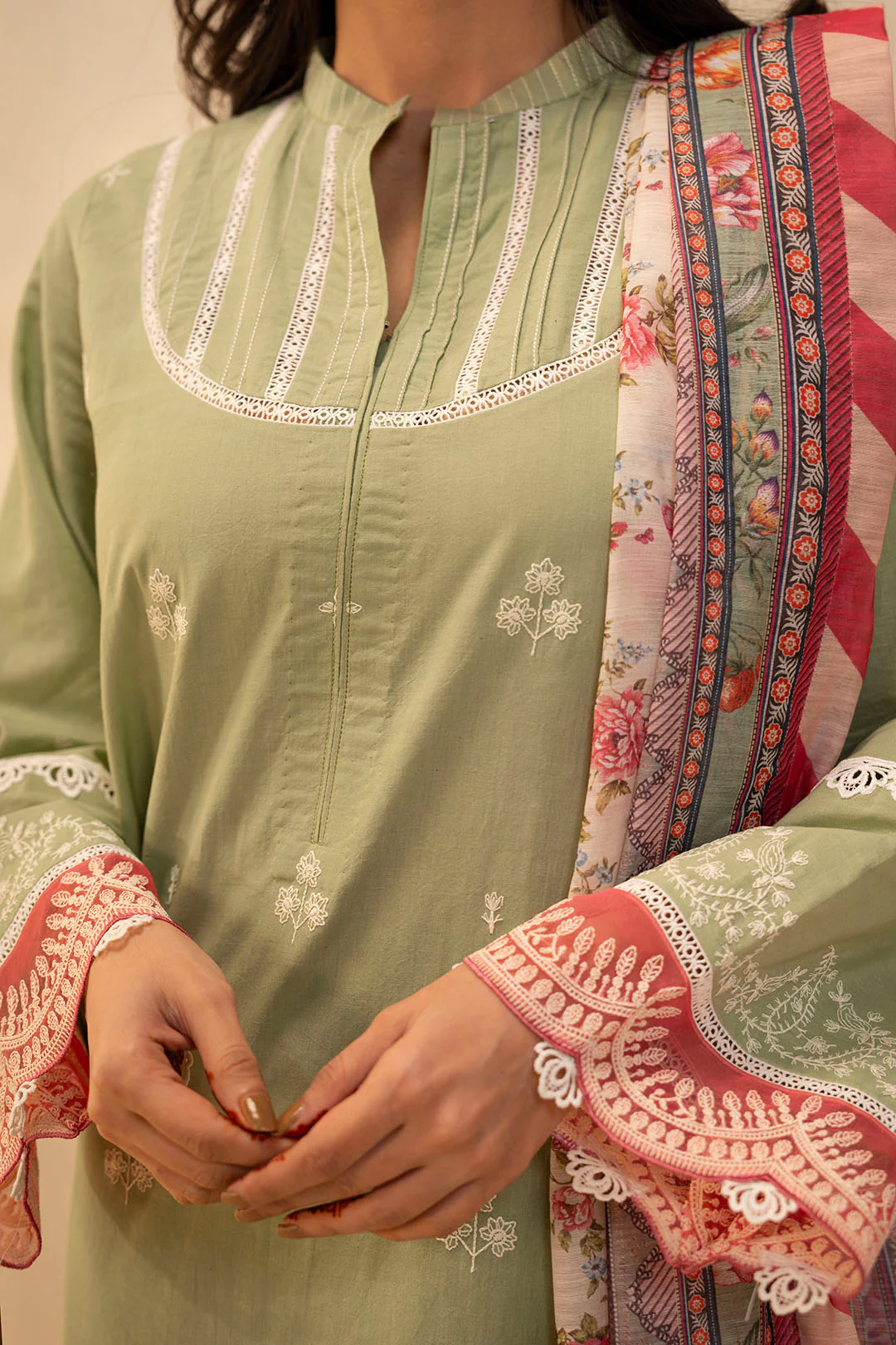 Embroidered Shirt Shalwar Dupatta - 0144 - Image 4