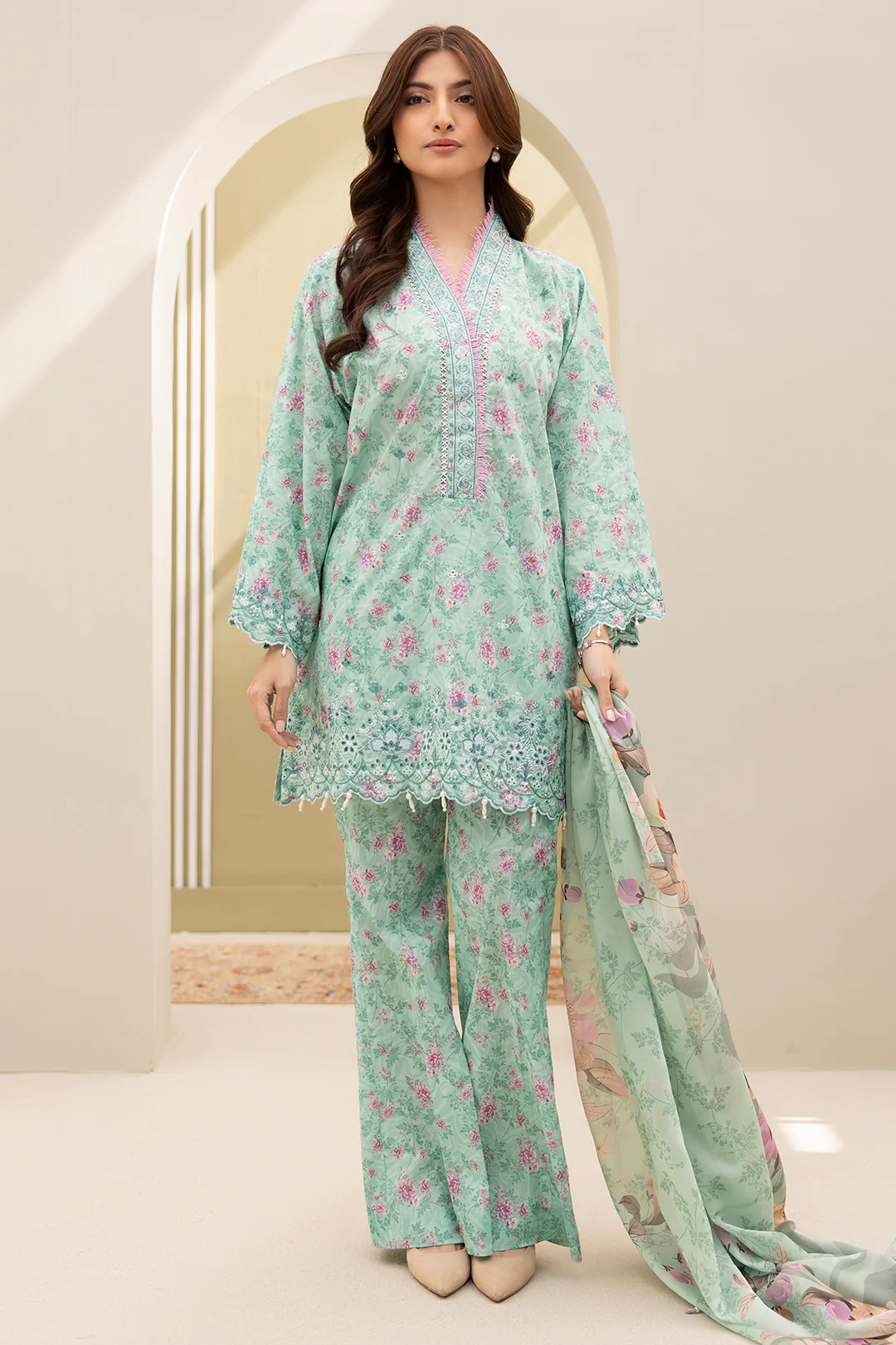 Embroidered Shirt Shalwar Dupatta - 0149 - Image 2