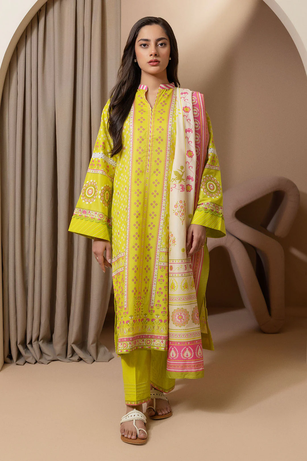 Embroidered Shirt Shalwar Dupatta - 0208 - Image 2