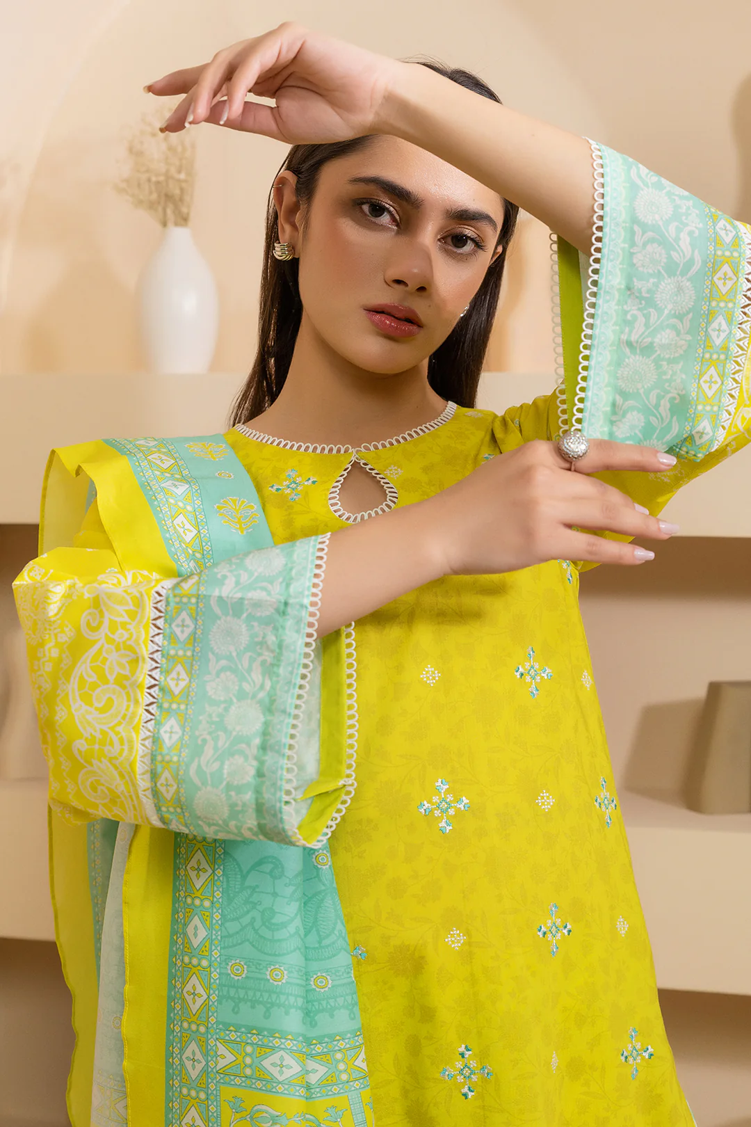 Embroidered Shirt Shalwar Dupatta - 0210 - Image 3