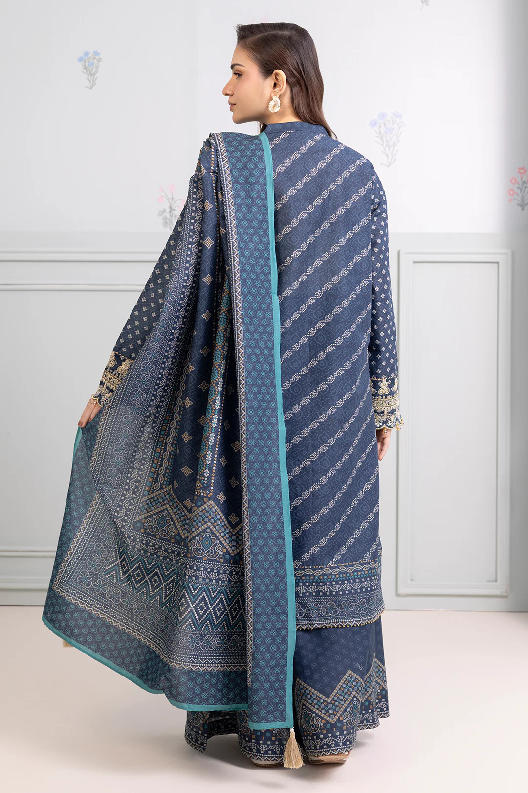 Embroidered Shirt Shalwar Dupatta - 0275 - Image 7