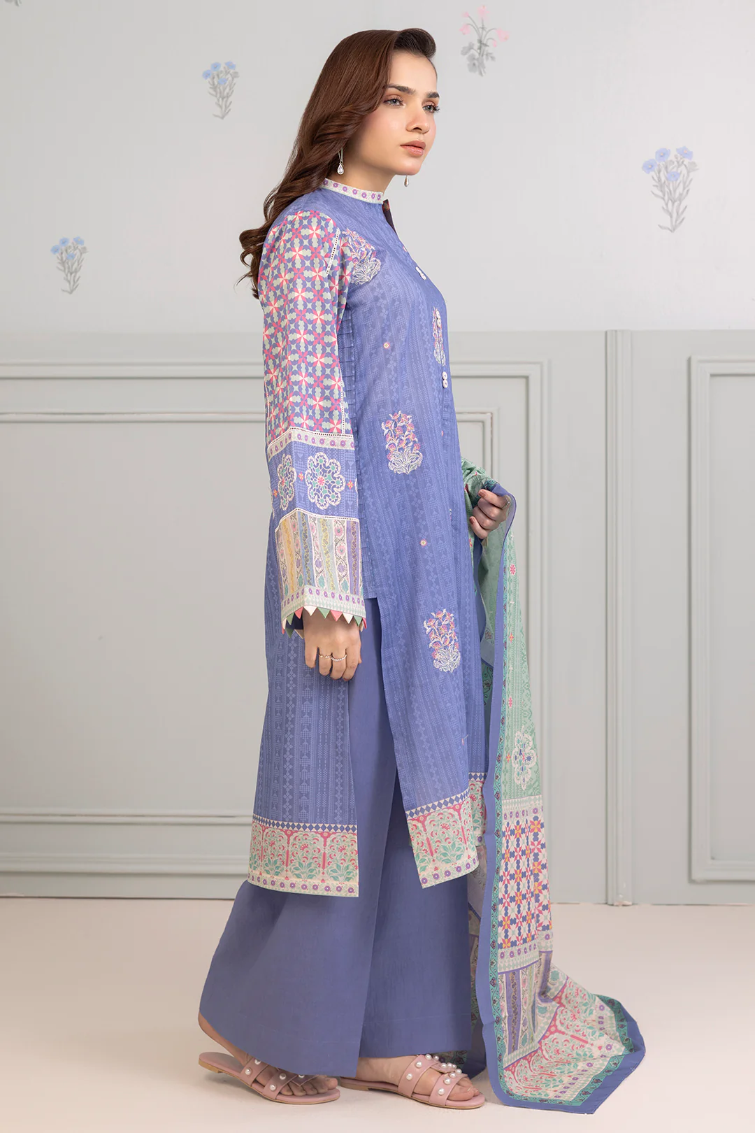 Embroidered Shirt Shalwar Dupatta - 0276 - Image 4