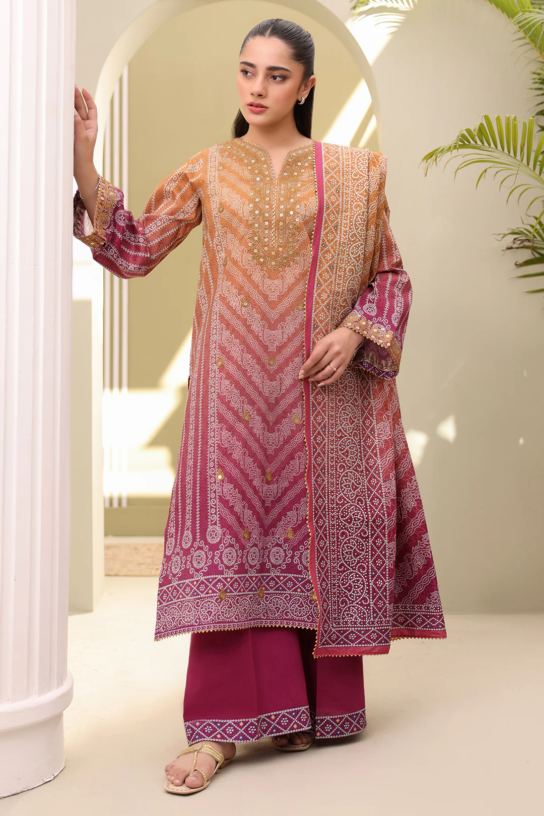 Embroidered Shirt Shalwar Dupatta - 0277 - Image 4