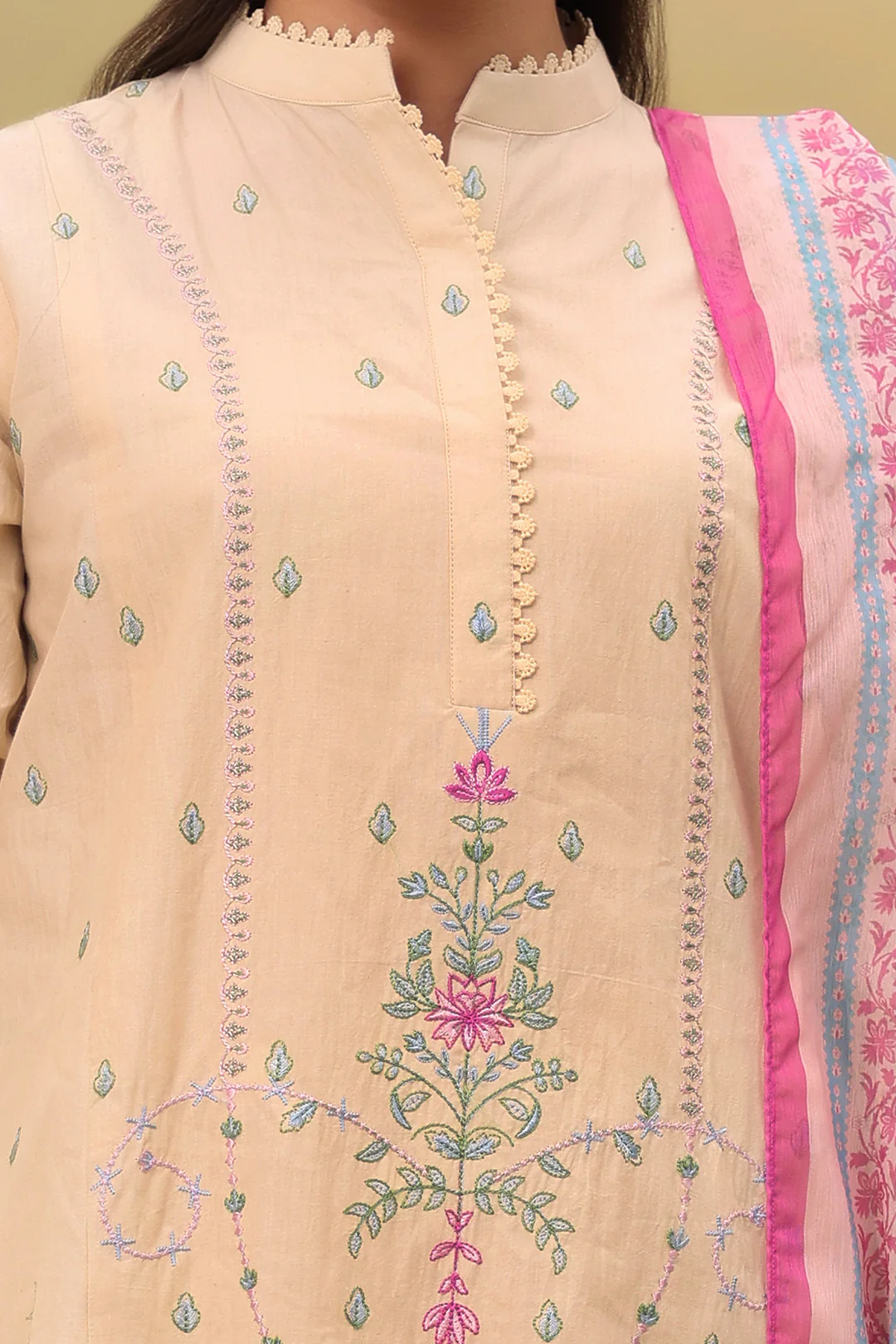 Embroidered Shirt Shalwar Dupatta - 0279 - Image 3