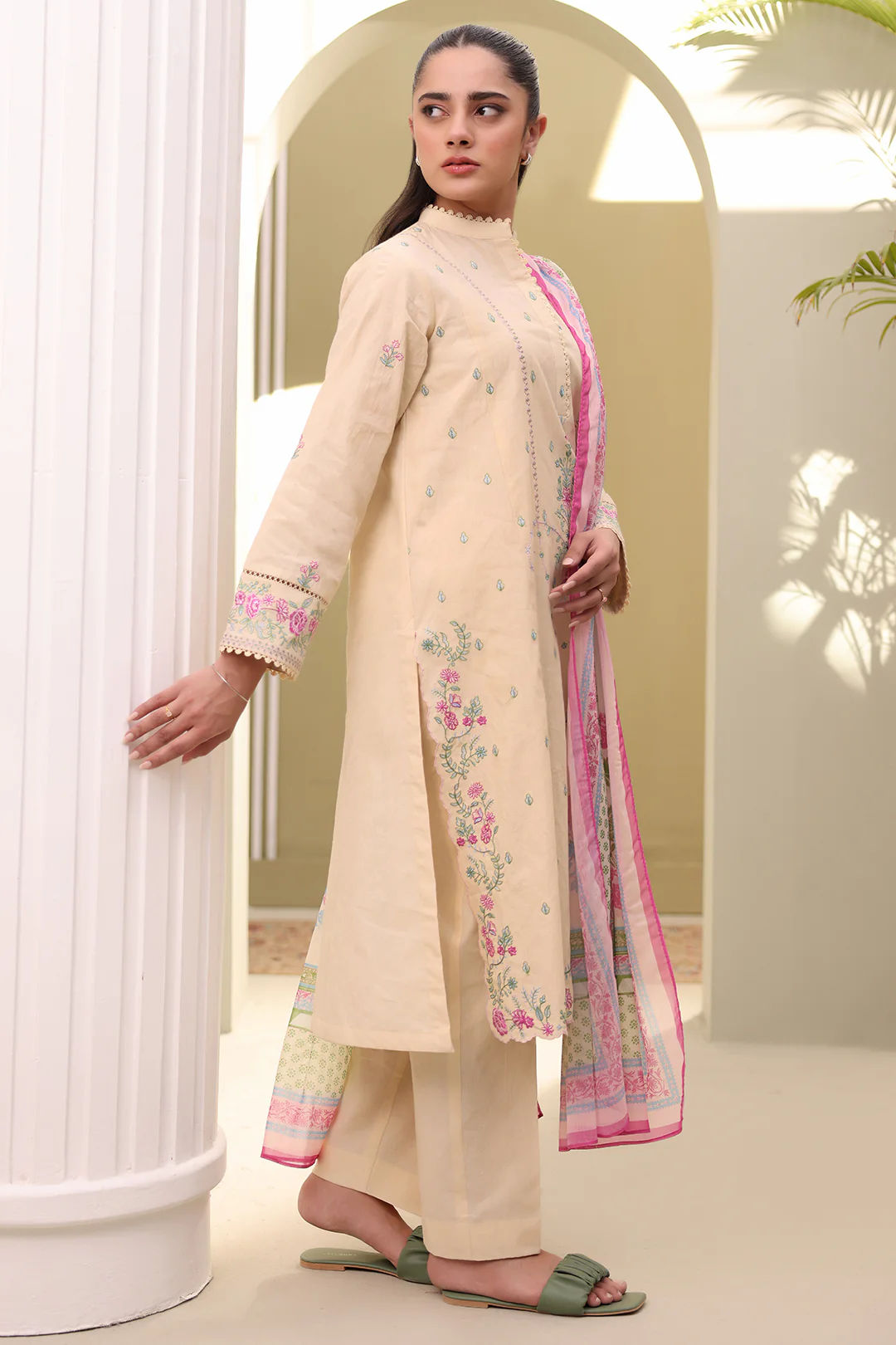 Embroidered Shirt Shalwar Dupatta - 0279 - Image 4