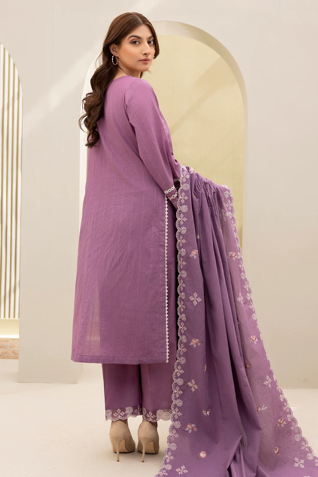 Embroidered Shirt Shalwar Dupatta - 0299 - Image 4