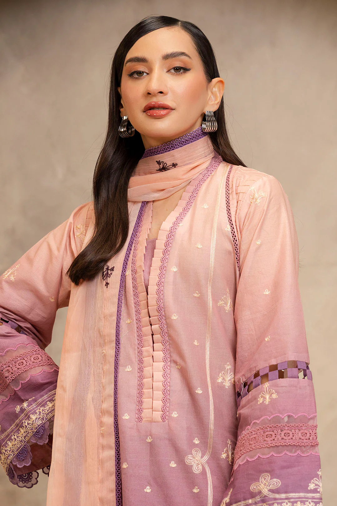 Embroidered Shirt Shalwar Dupatta - 0300
