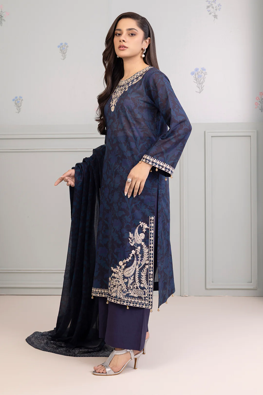 Embroidered Shirt Shalwar Dupatta - 0339 - Image 5