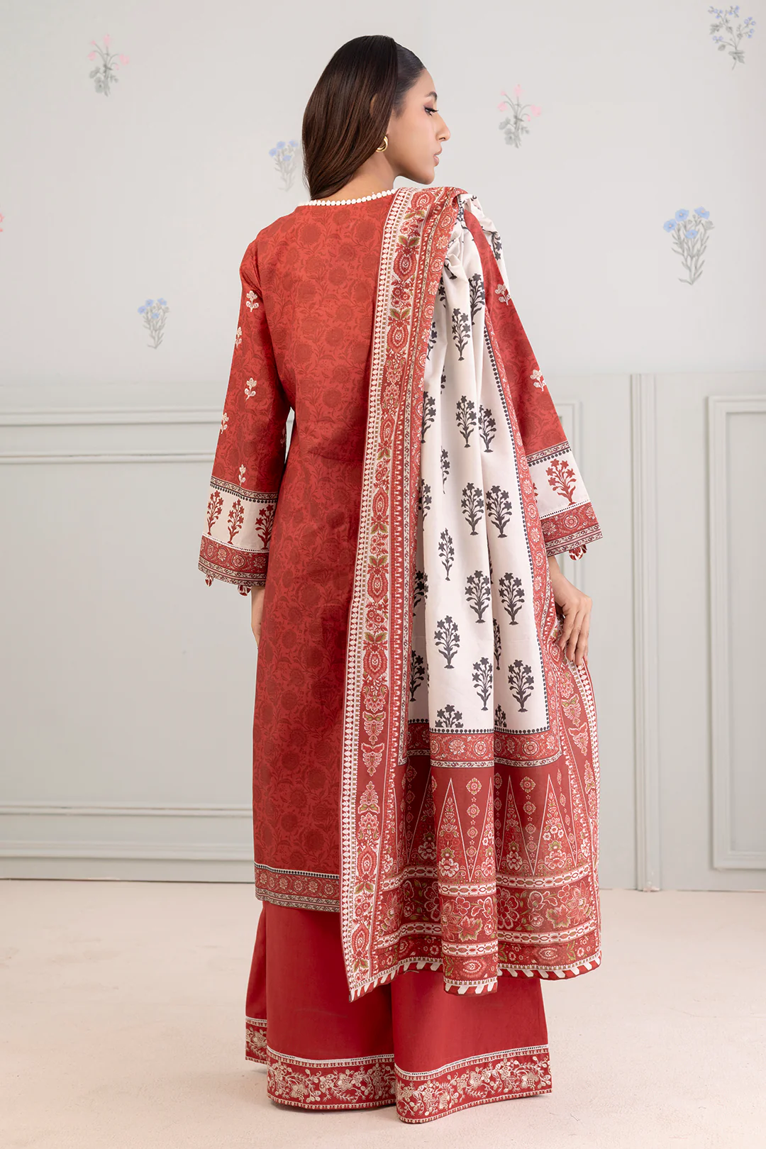 Embroidered Shirt Shalwar Dupatta - 0344 - Image 5