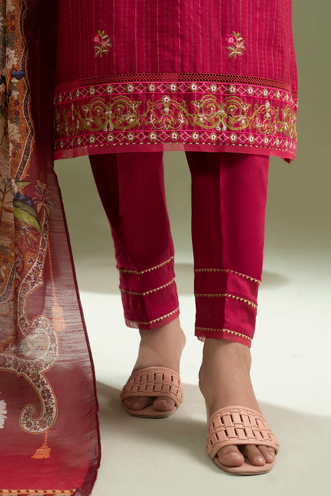 Embroidered Shirt Shalwar Dupatta - 0346 - Image 9