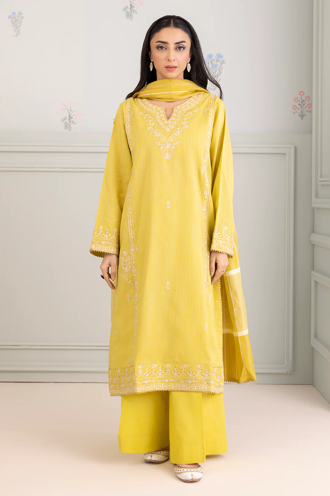 Embroidered Shirt Shalwar Dupatta - 0349 - Image 2