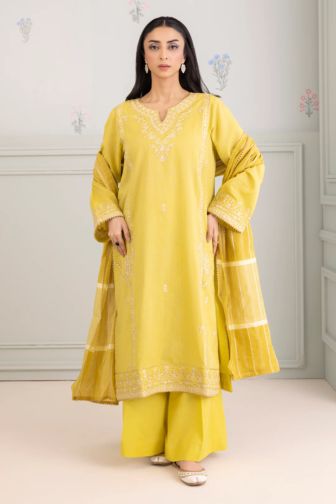 Embroidered Shirt Shalwar Dupatta - 0349 - Image 4