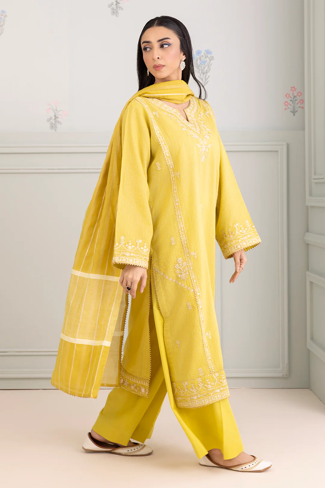 Embroidered Shirt Shalwar Dupatta - 0349 - Image 5