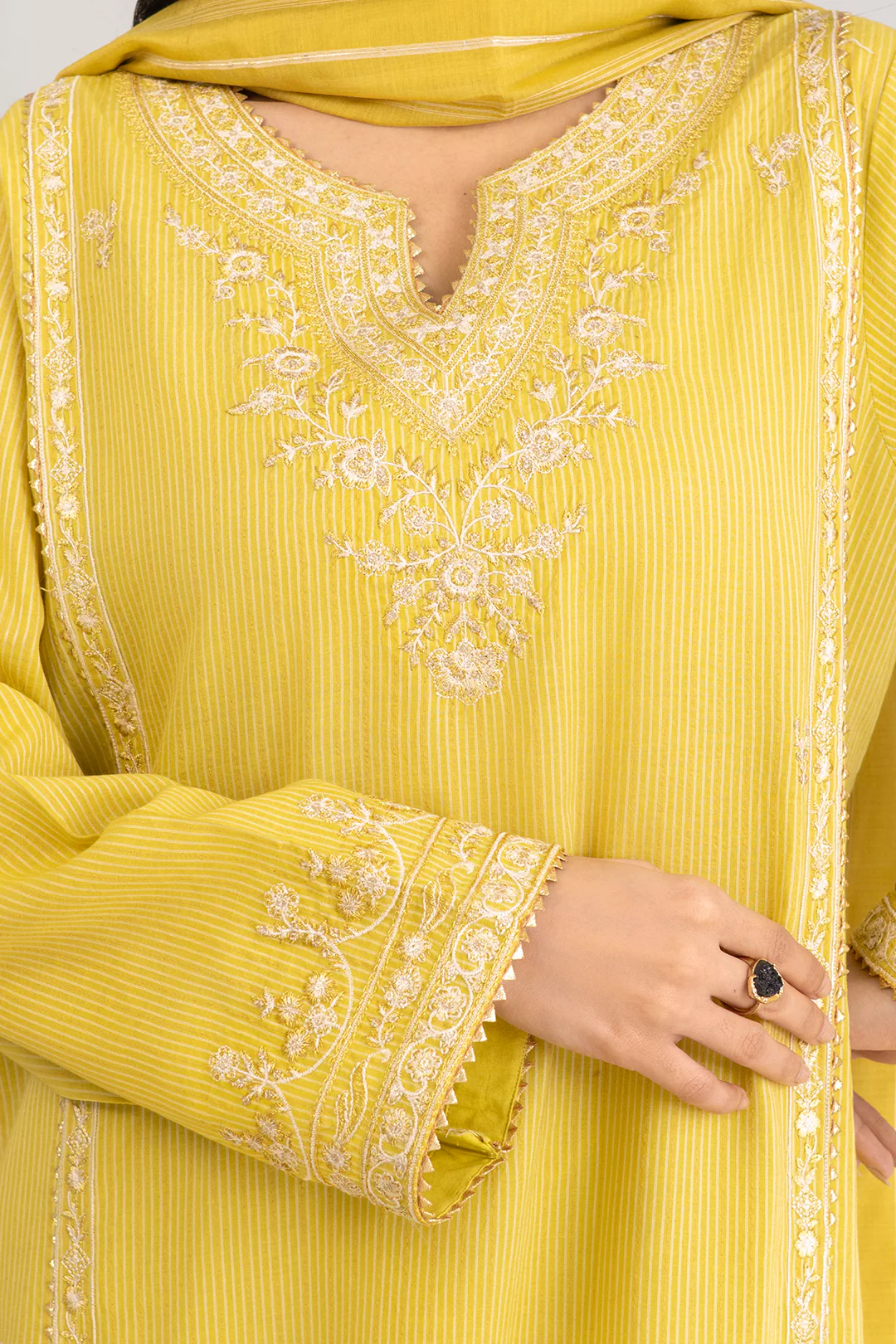 Embroidered Shirt Shalwar Dupatta - 0349 - Image 6