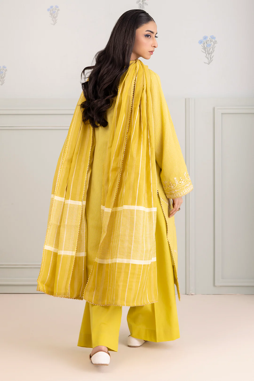Embroidered Shirt Shalwar Dupatta - 0349 - Image 7