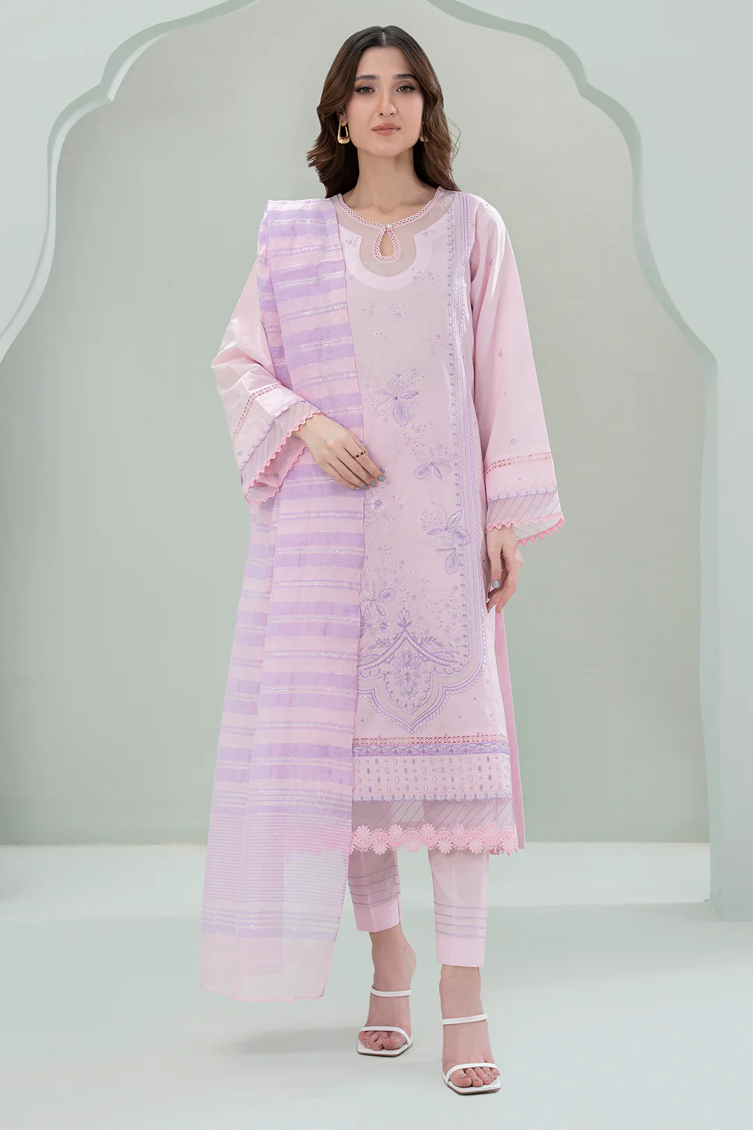 Embroidered Shirt Shalwar Dupatta - 0350 - Image 2
