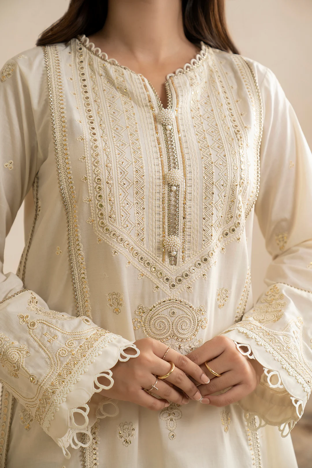 Embroidered Shirt Shalwar Dupatta - 0351 - Image 6