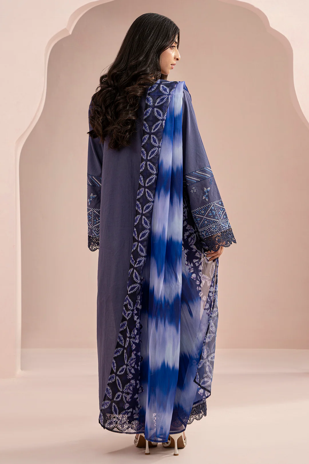 Embroidered Shirt Shalwar Dupatta - 0352 - Image 6