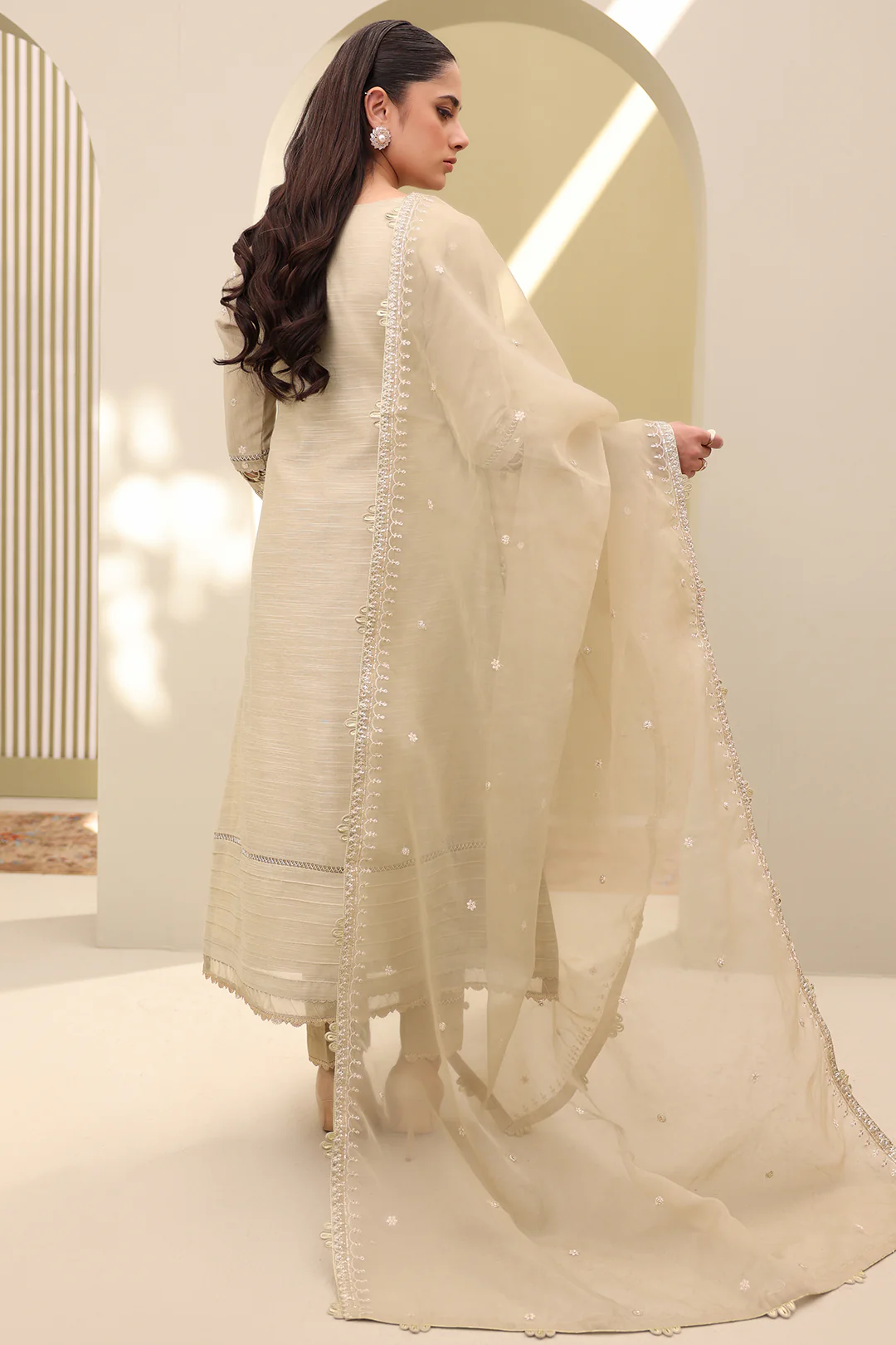 Embroidered Shirt Shalwar Dupatta - 0355 - Image 7