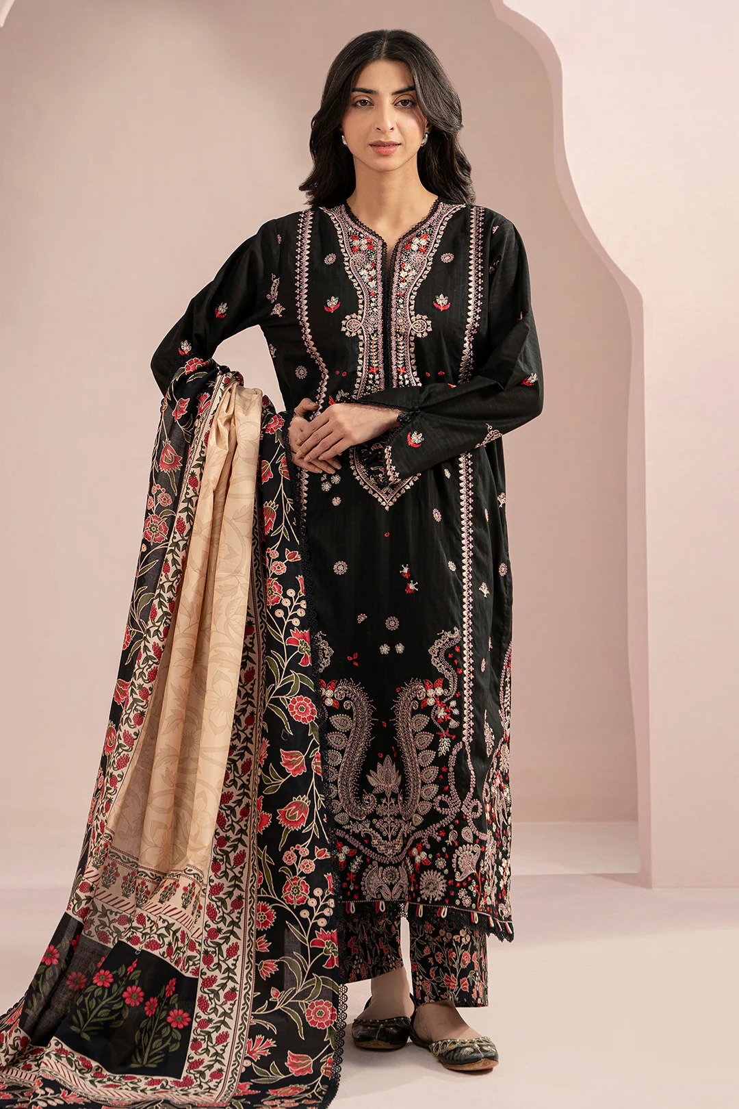 Embroidered Shirt Shalwar Dupatta - 0358 - Image 2