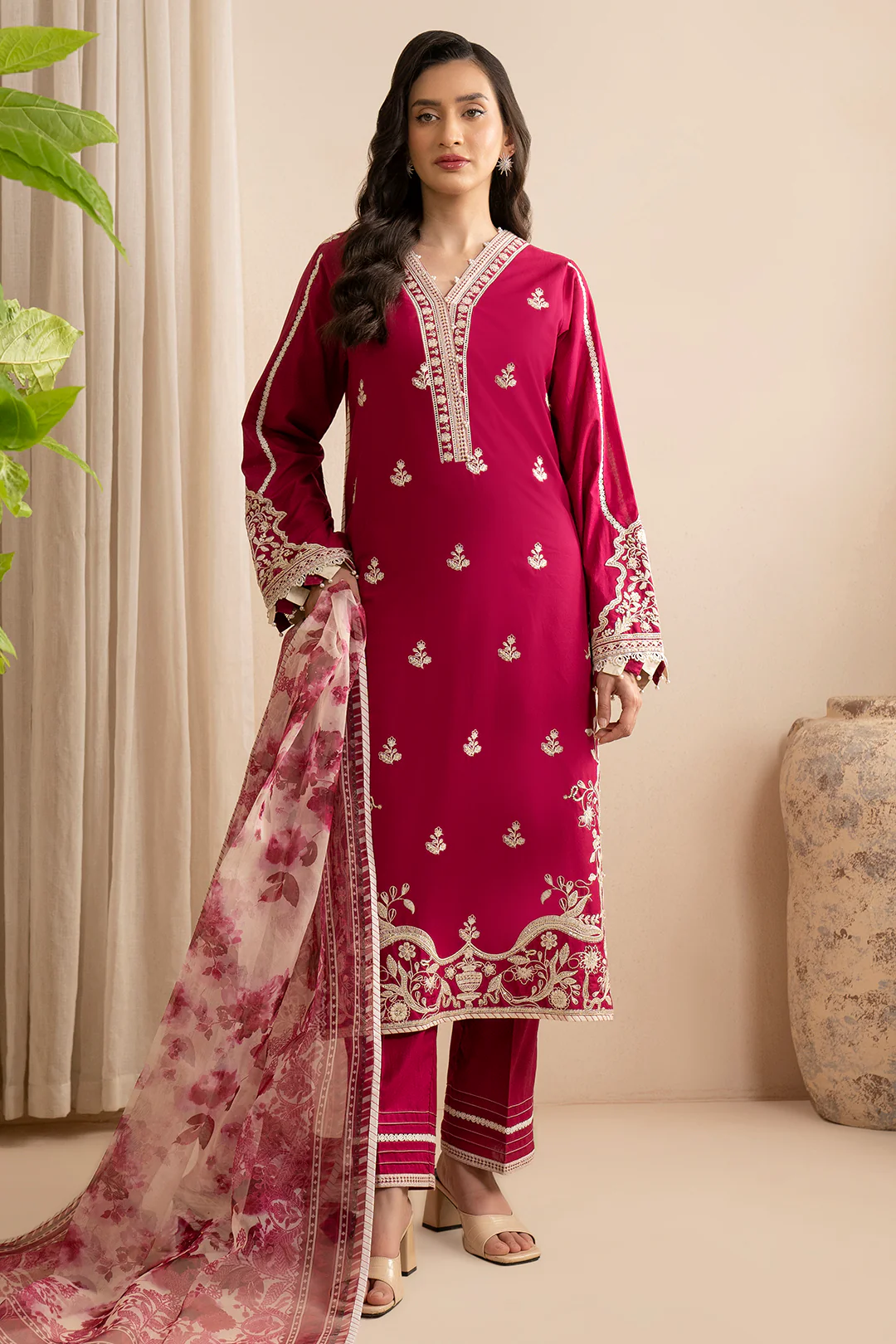 Embroidered Shirt Shalwar Dupatta - 0359 - Image 10