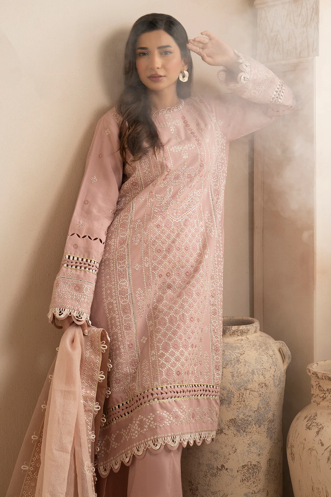 Embroidered Shirt Shalwar Dupatta - 0361 - Image 3
