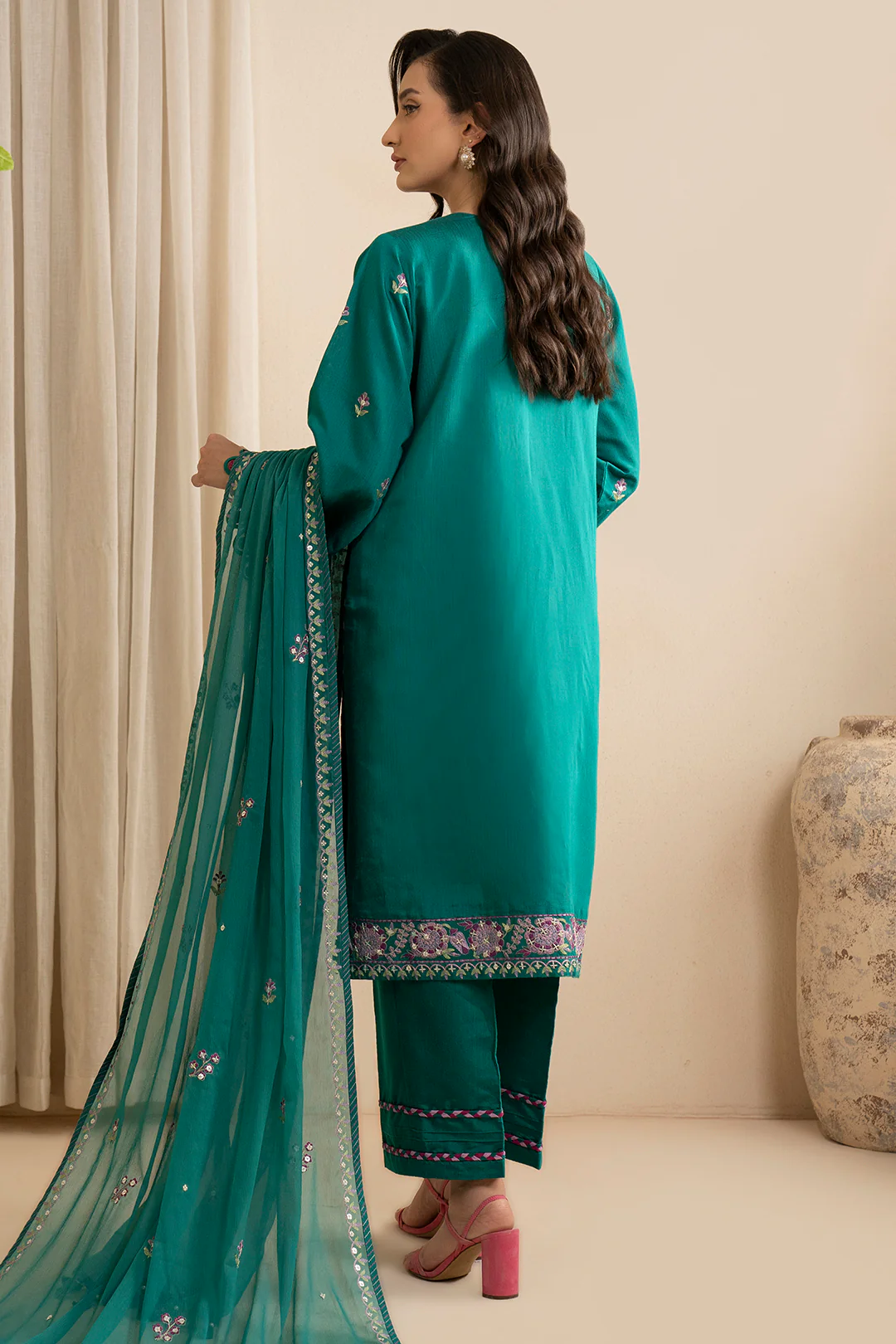 Embroidered Shirt Shalwar Dupatta - 0363 - Image 7
